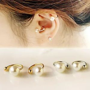 Pearl ear cuff gold 1 pc